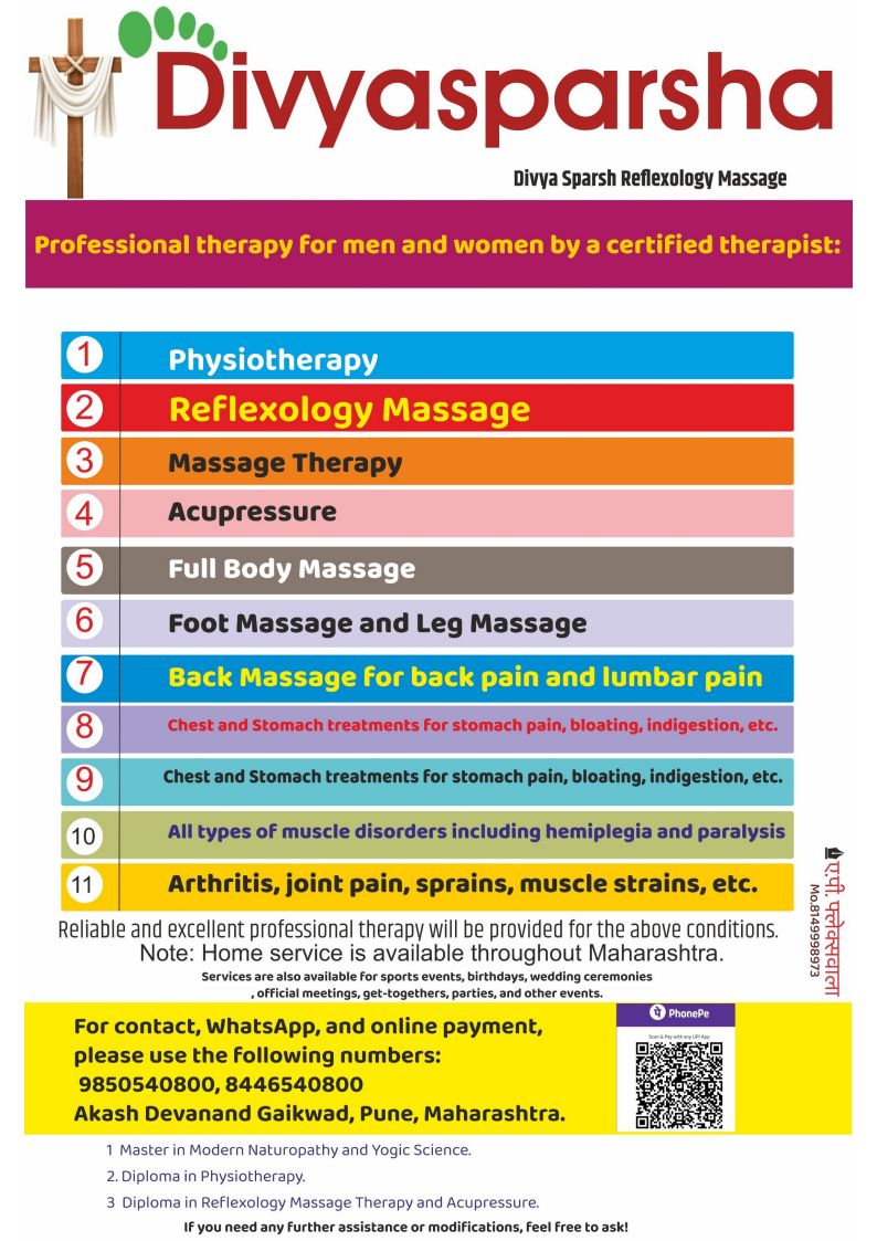 English pamphlet describing Divyanga - DivyaSparsha therapies